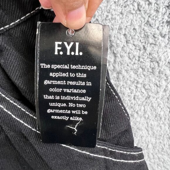 New HT Denim Shortalls Black Denim Bib Overalls SZ XL - Picture 9 of 12